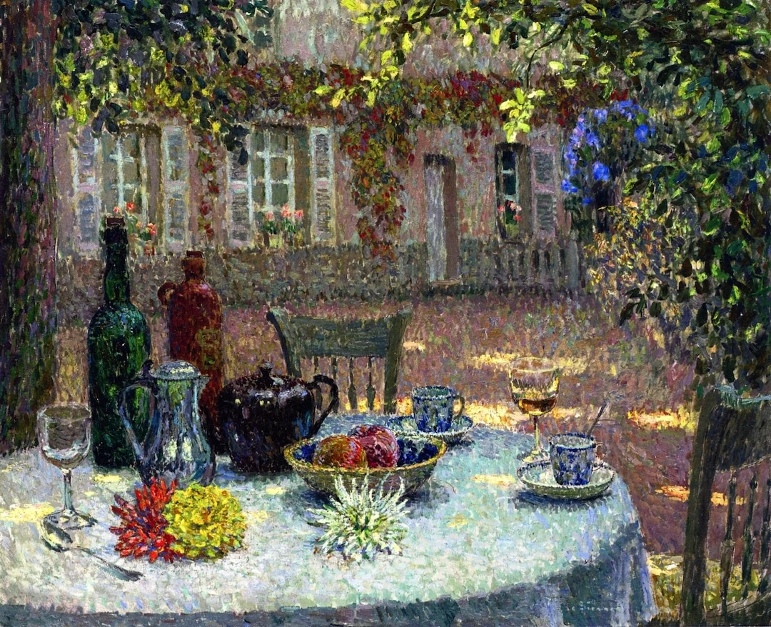 Henri Le Sidaner - Il tavolo con dalie